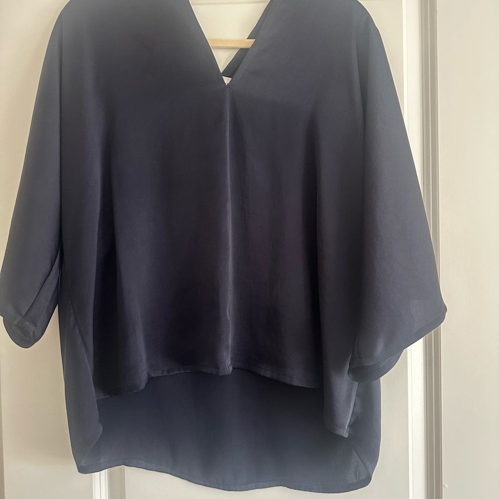 Satin V Pullover Blouse